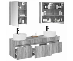 Vonios spintos komplektas 5 pcs Pilka Sonoma 53 x 15,5 x 70 cm