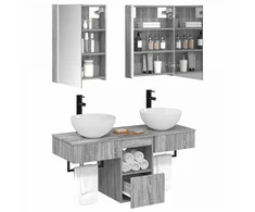 Vonios spintos komplektas 5 pcs Pilka Sonoma