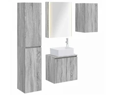 Vonios spintos komplektas 5 pcs Pilka Sonoma 53 x 15,5 x 70 cm