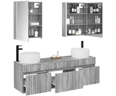 Vonios spintos komplektas 5 pcs Pilka Sonoma 53 x 15,5 x 70 cm