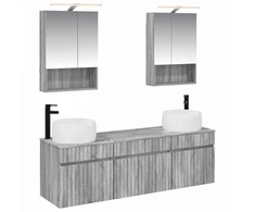 Vonios spintos komplektas 5 pcs Pilka Sonoma 50 x 14,5 x 70 cm