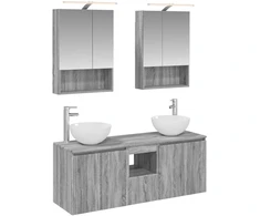 Vonios spintos komplektas 5 pcs Pilka Sonoma 50 x 14,5 x 70 cm