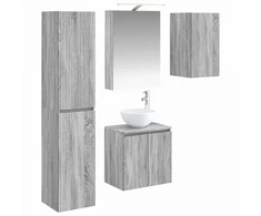 Vonios spintos komplektas 5 pcs Pilka Sonoma 50 x 14,5 x 70 cm