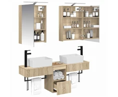 Vonios spintos komplektas 5 pcs Sonoma ąžuolas