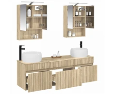 Vonios spintos komplektas 5 pcs Sonoma ąžuolas