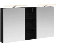 Vonios spintos komplektas su lentyna 3 pcs 130 x 14,5 x 70 cm