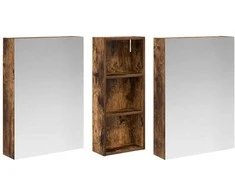 Vonios spintos komplektas su lentyna 3 pcs 130 x 14,5 x 70 cm