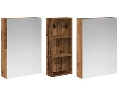 Vonios spintos komplektas su lentyna 3 pcs 130 x 14,5 x 70 cm