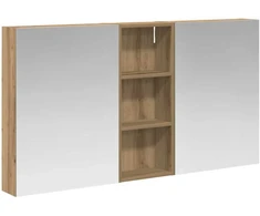 Vonios spintos komplektas su lentyna 3 pcs 130 x 14,5 x 70 cm