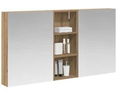 Vonios spintos komplektas su lentyna 3 pcs 130 x 14,5 x 70 cm