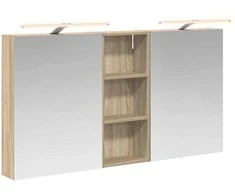 Vonios spintos komplektas su lentyna 3 pcs 130 x 14,5 x 70 cm