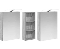 Vonios spintos komplektas su lentyna 3 pcs 130 x 14,5 x 70 cm