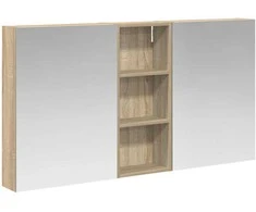 Vonios spintos komplektas su lentyna 3 pcs 130 x 14,5 x 70 cm