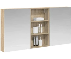 Vonios spintos komplektas su lentyna 3 pcs 140 x 14,5 x 70 cm
