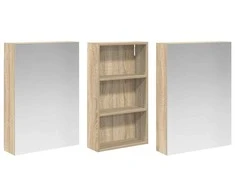 Vonios spintos komplektas su lentyna 3 pcs 140 x 14,5 x 70 cm