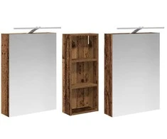 Vonios spintos komplektas su lentyna 3 pcs 130 x 14,5 x 70 cm
