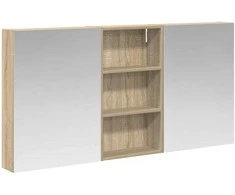 Vonios spintos komplektas su lentyna 3 pcs 140 x 14,5 x 70 cm