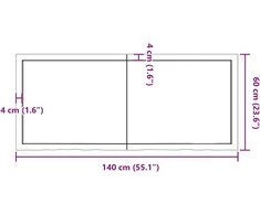 Vonios stalviršis, šviesiai rudas, 140x60x(2-4)cm, mediena