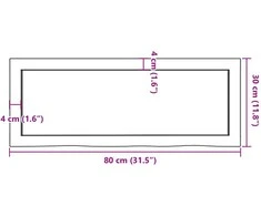 Vonios stalviršis, šviesiai rudas, 80x30x(2-4) cm, mediena