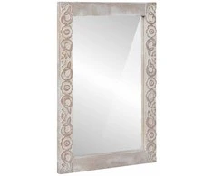 Sieninis veidrodis Balta 70 x 50 cm Kietas mango medis