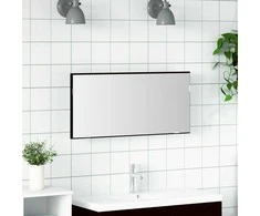 Veidrodis juoda ąžuolo 80 x 37 cm Stiklas ir inžinerinė mediena