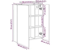 Vonios veidrodžio spinta Sonoma ąžuolas 60 x 14,5 x 70 cm