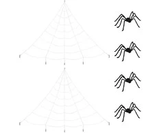 Helovino voro dekoracija su voratinkliais 4 pcs Juoda ir balta
