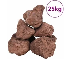 Vulkaninės uolienos, raudonos spalvos, 25 kg, 10-30 cm