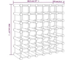 Vyno laikiklis 42 buteliams, 68,5x23x68,5cm, pušies masyvas