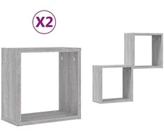 Wall Cube lentynos 2 vnt Pilka Sonoma 30x15x30 cm