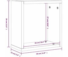 Wall Cube lentynos 2 vnt Pilka Sonoma 30x15x30 cm
