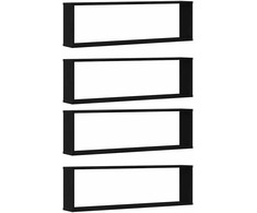 Wall Cube lentynos 4 vnt Juodas ąžuolas 100x15x30 cm