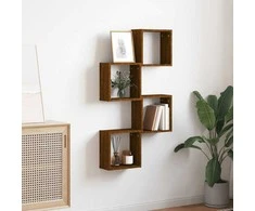 Wall Cube Lentynos 4 vnt Rudas ąžuolas 30x15x30 cm