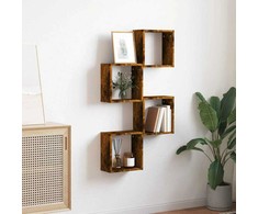 Wall Cube lentynos 4 vnt Rūkytas ąžuolas 30x15x30 cm