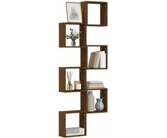 Wall Cube Lentynos 6 vnt Rudas ąžuolas 30x15x30 cm
