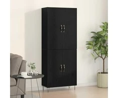 Aukštas spintelė 2 pcs Juodas ąžuolas