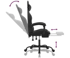 Žaidimų kėdė su pakoja, juodos spalvos, dirbtinė oda