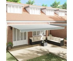 Ištraukiama markizė Žalia ir balta 600 × 300 cm