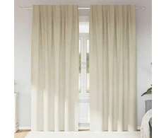 Užtemdymo užuolaidos 2 pcs Kreminė 140 x 225 cm Aksomas