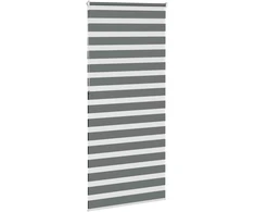 Zebrinės žaliuzės, tamsiai pilkos, 115x230 cm, audinys, plotis 110,9 cm, poliesteris