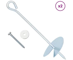 Žemės inkaras 2 pcs Sidabrinė Ø10 x 30 cm Cinkuotas metalas