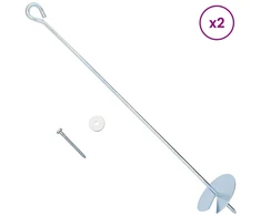 Žemės inkaras 2 pcs Sidabrinė Ø10 x 60 cm Cinkuotas metalas