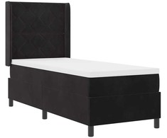 Kiemas lova su LED juostelėmis Juoda 80 x 200 cm Aksomas