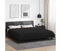 Žiemos antklodė Juoda ir taupe 220 x 260 cm Mikropluoštas