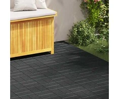Žingsnių akmuo 6 pcs Juodas 40,5 x 40,5 x 2 cm Guma