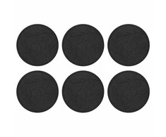 Žingsnių akmuo 6 pcs Juodas Ø 44 x 2 cm Guma