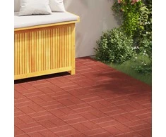 Žingsnių akmuo 6 pcs Raudona 40,5 x 40,5 x 2 cm Guma