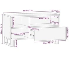 TV vienetai 80 x 33 x 46 cm Ruda Apdirbta mediena