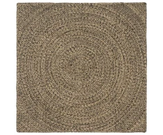 Zoninės kiliminės dangos Natūrali ir juoda 160 x 160 cm Džiutas