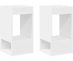 Žurnalinis staliukas 2 pcs Balta 30 x 30 x 56 cm